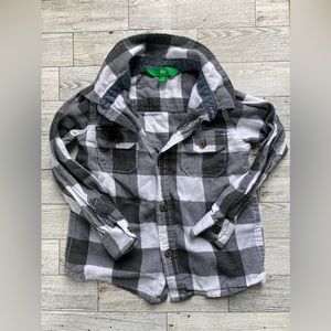 Dip Plaid Button Down Long Sleeve 3T